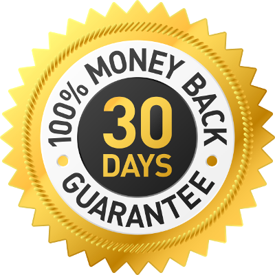 100% Money Back 30 Days Guarantee